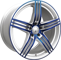 DESIGN 0217 WHITE - GLOSSY BLUE POLISHED  Alufælge